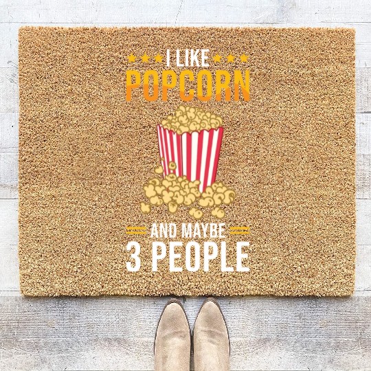 Popcorn Lover Gift Funny Popcorn Coir Doormats