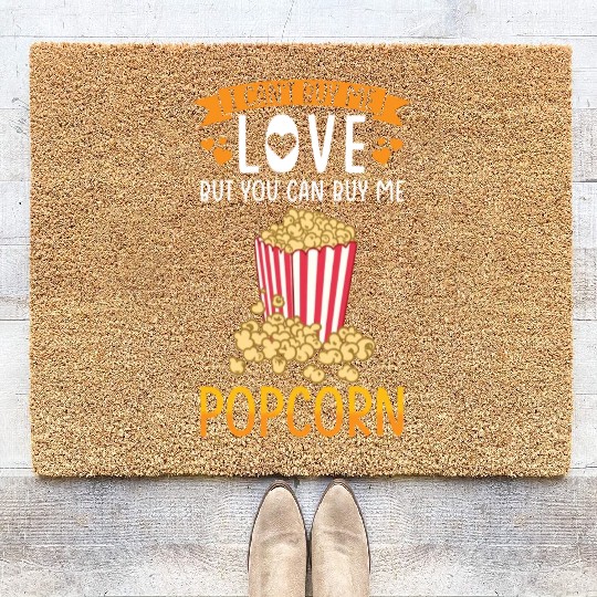 Popcorn Lover Gift Funny Popcorn Coir Doormats