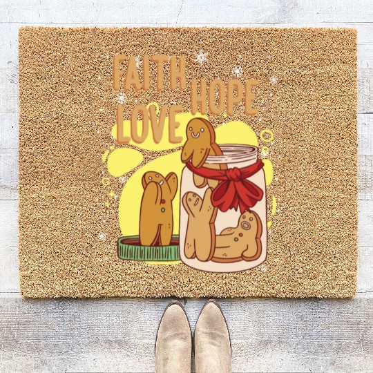 Faith Hope Love Religious Christmas Costume Coir Doormats