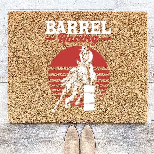 Barrel Racing For Rodeo Coir Doormats