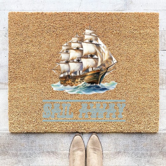 Papiership Paper Boat for a Sailor and Captain Coir Doormats