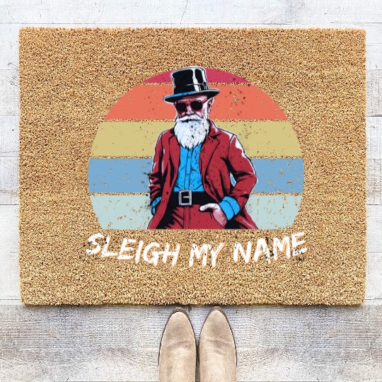 Vintage Retro Santa Cowboy Coir Doormats