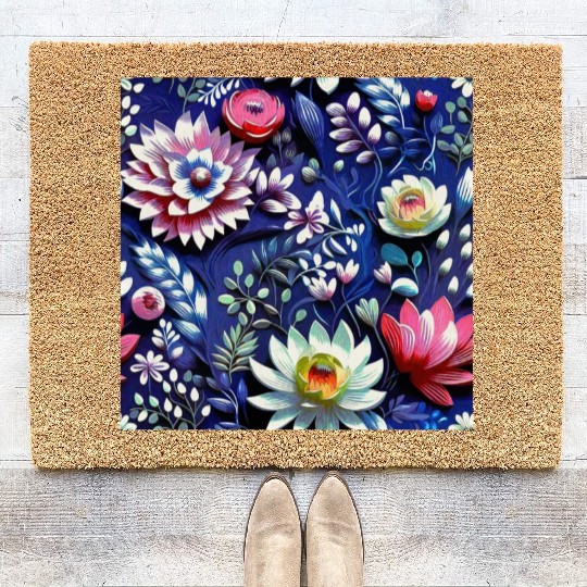 Midnight Floralscape Coir Doormats