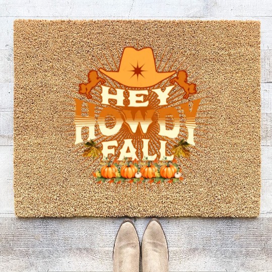 Howdy Fall, Thanksgiving and Horses Coir Doormats