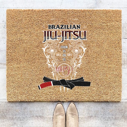 JIU JITSU BLACK BELT 01 Coir Doormats