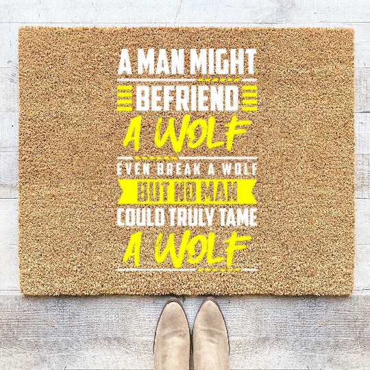 Wolf Mysticism Full Moon Coir Doormats