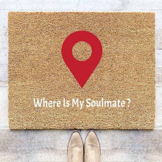 Where Is My SoulMate (white) Coir Doormats