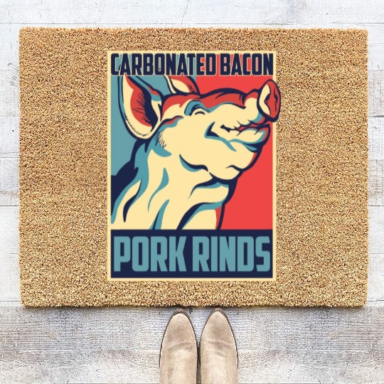 Carbonated Bacon Funny Pork Rinds Graphic Coir Doormats