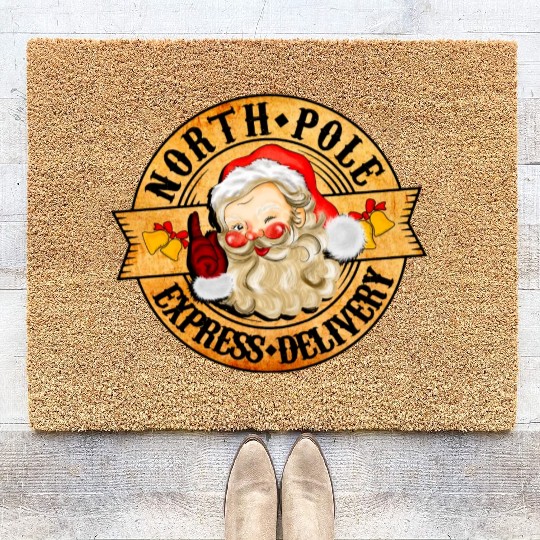 North Pole Express Delivery Coir Doormats