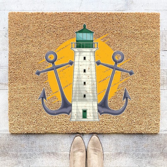 Full moon ship anchor gift lighthouse Coir Doormats