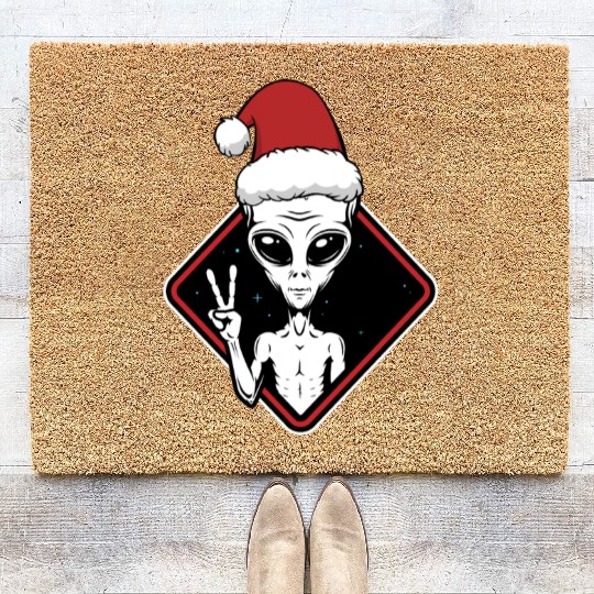 Alien Christmas Peace Coir Doormats