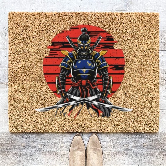 Japanese katana warrior Coir Doormats
