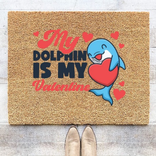 Dolphin Valentines Day My Dolphin Coir Doormats