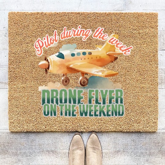 Pilot during the Week Drone Flyer on the Weekend Coir Doormats