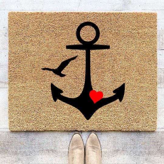 Anchor Heart Seagull Coir Doormats
