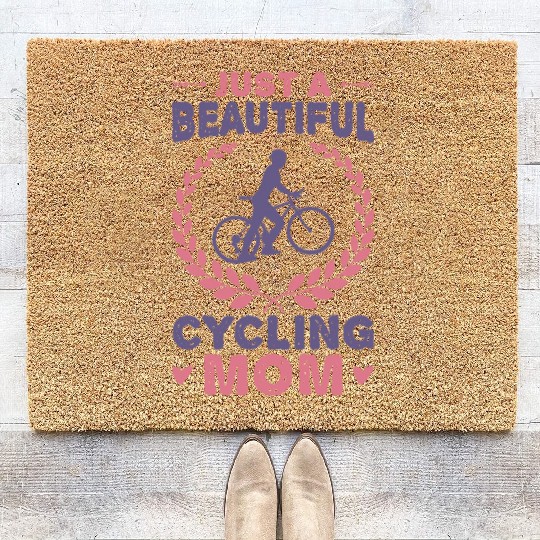 Just A Beautiful Cycling Mom Coir Doormats