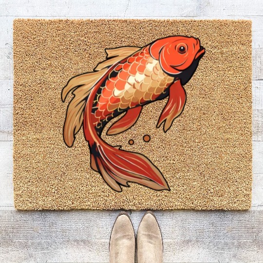 Koi Fish Japanese Carp Pond Coir Doormats