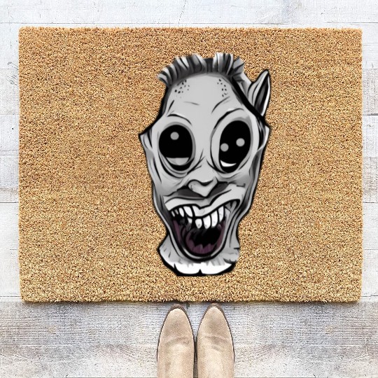 A horror gore face Coir Doormats