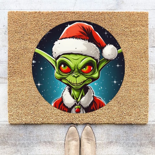 Alien Christmas Coir Doormats