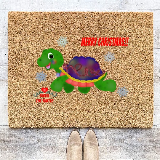 "Tinsel the Turtle" (Snowflake Snuggliezz) Coir Doormats