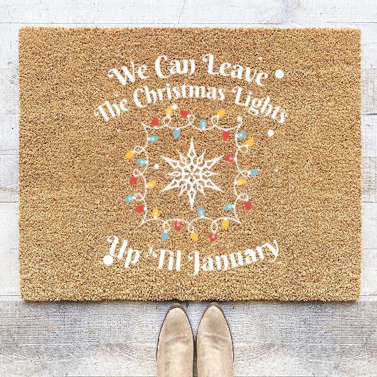 Holiday Cheer Christmas Light Message Coir Doormats