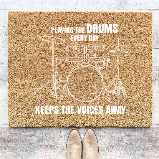 Drummer Drumset Drumsticks Drum Drums Coir Doormats