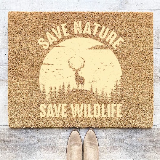 Environment save nature wildlife Coir Doormats