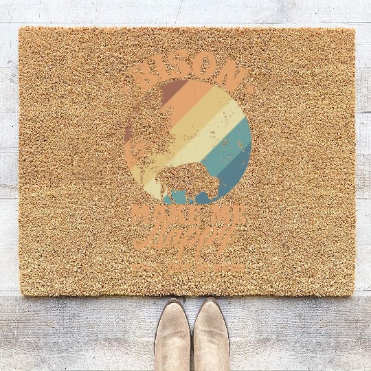 Bison make my Happy Environment Animal Coir Doormats