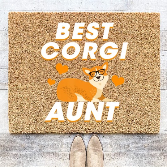 Best Corgi Aunt Funny Dog Lover Coir Doormats