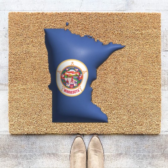 Minnesota - 3D Flag Map Coir Doormats