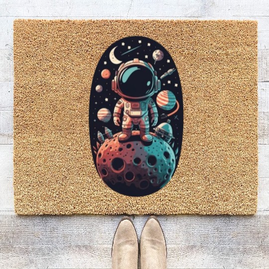 Astronaut on the moon Coir Doormats