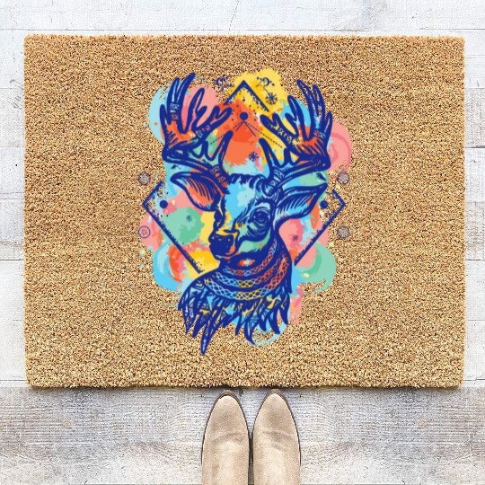Winter Wonderland: Deer Color Design Coir Doormats
