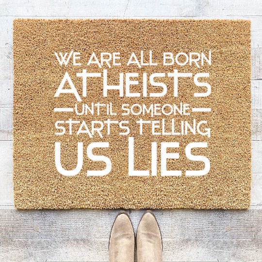 atheism science Coir Doormats
