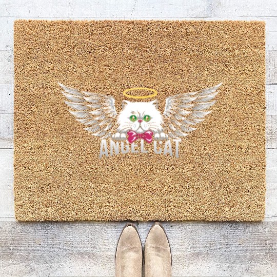 Angel Persian Cat Coir Doormats