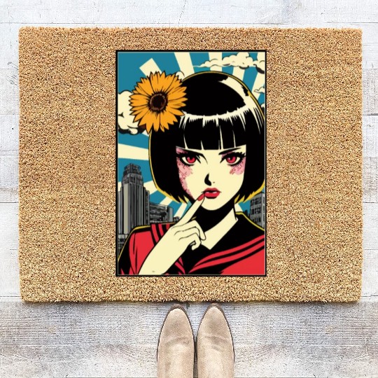 Manga Girl Coir Doormats