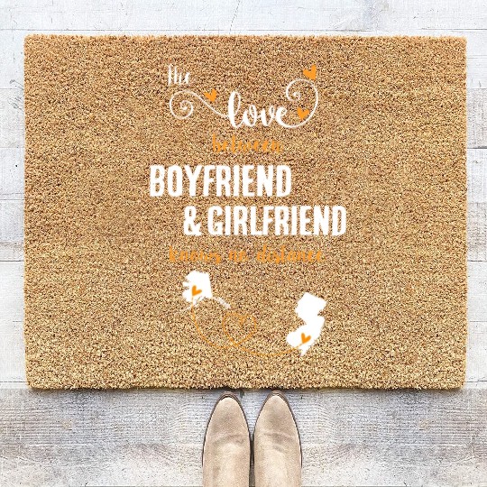 Love Between BF And GF Alaska To New Jersey Gift Coir Doormats