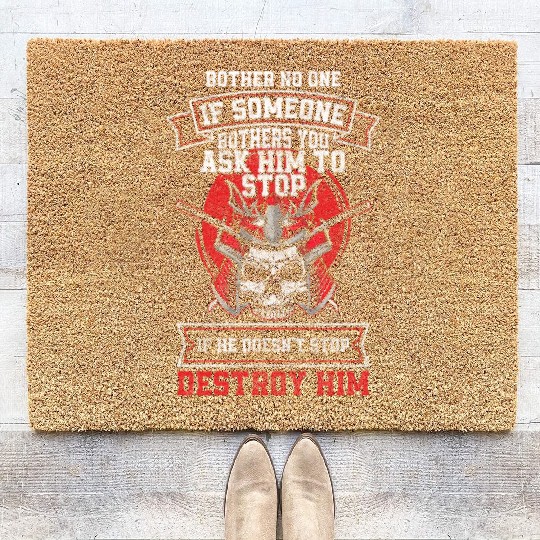 Fighter Martial Arts Fighter Honor Katana Coir Doormats