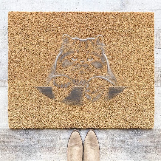 persian More Treats 9 - Cute realistic cat drawing Coir Doormats