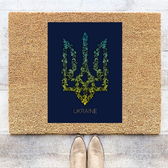 UKRAINE, National emblem Coir Doormats