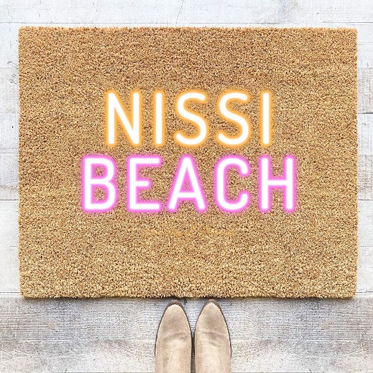nissi beach sun kissed sand Coir Doormats