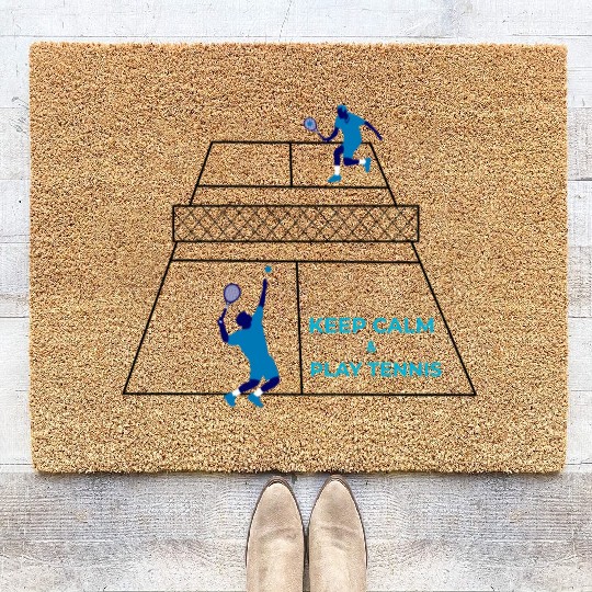 KEEP CALM AND PLAY TENNIS Tennis Coir Doormats