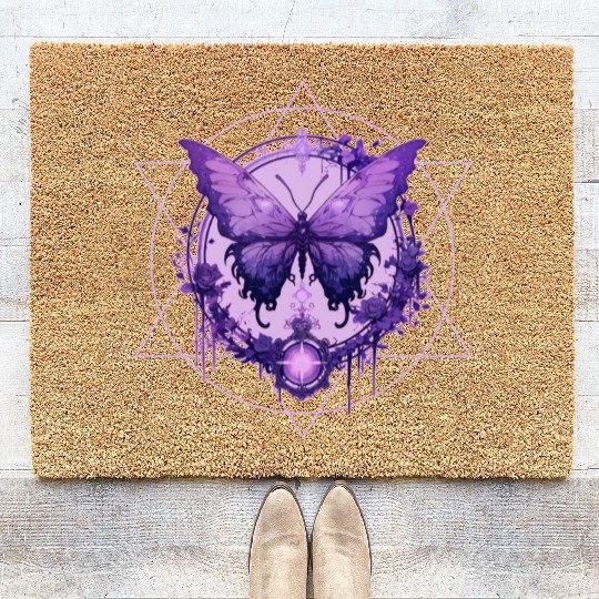Enchanted Butterfly Witchcraft Fairycore Ethereal Coir Doormats