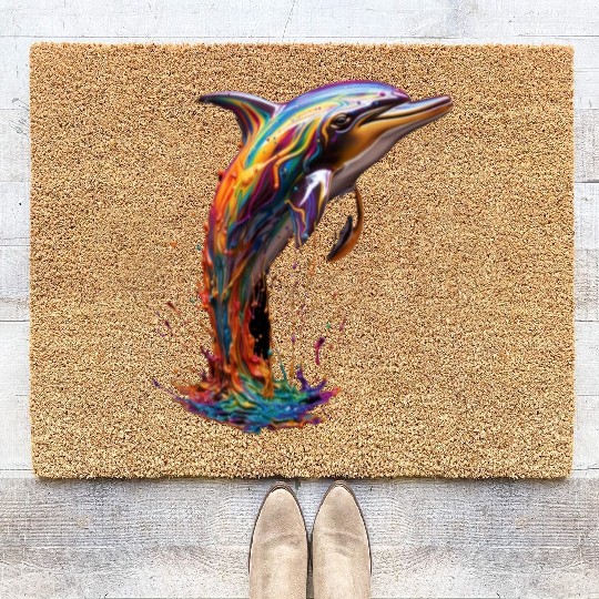Rainbow Dolphin Coir Doormats