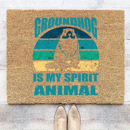 funny Respect the groundhog Coir Doormats