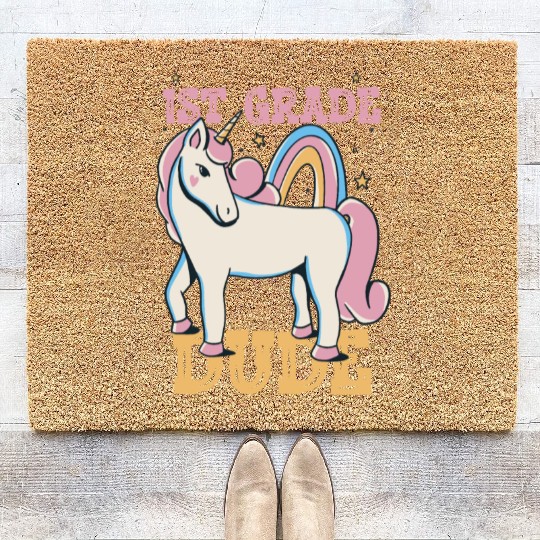 Kindergarten Teacher Funny Student 1st Graduation Coir Doormats