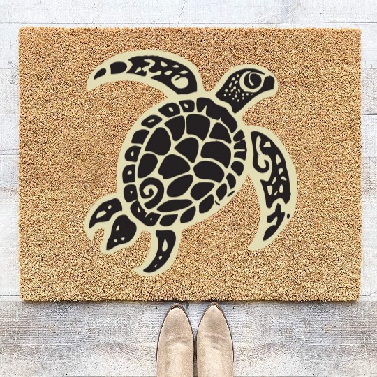 Sea Turtle Design 2 Color Vector Coir Doormats