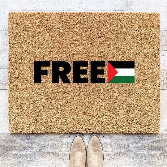 Free Palestine Coir Doormats