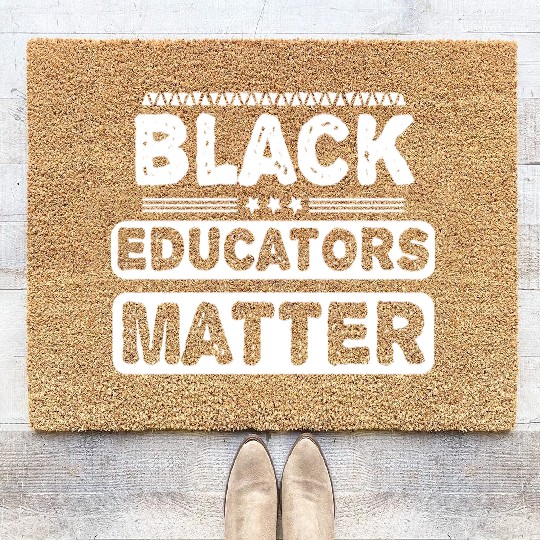 Black Educators Matter African History Teacher Men Coir Doormats