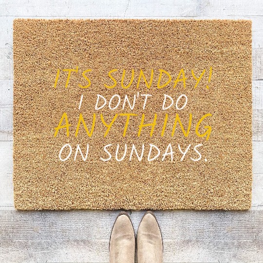 Funny "It's Sunday" Graphic Coir Doormats