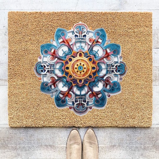 Circuit Mandala - Music production Coir Doormats